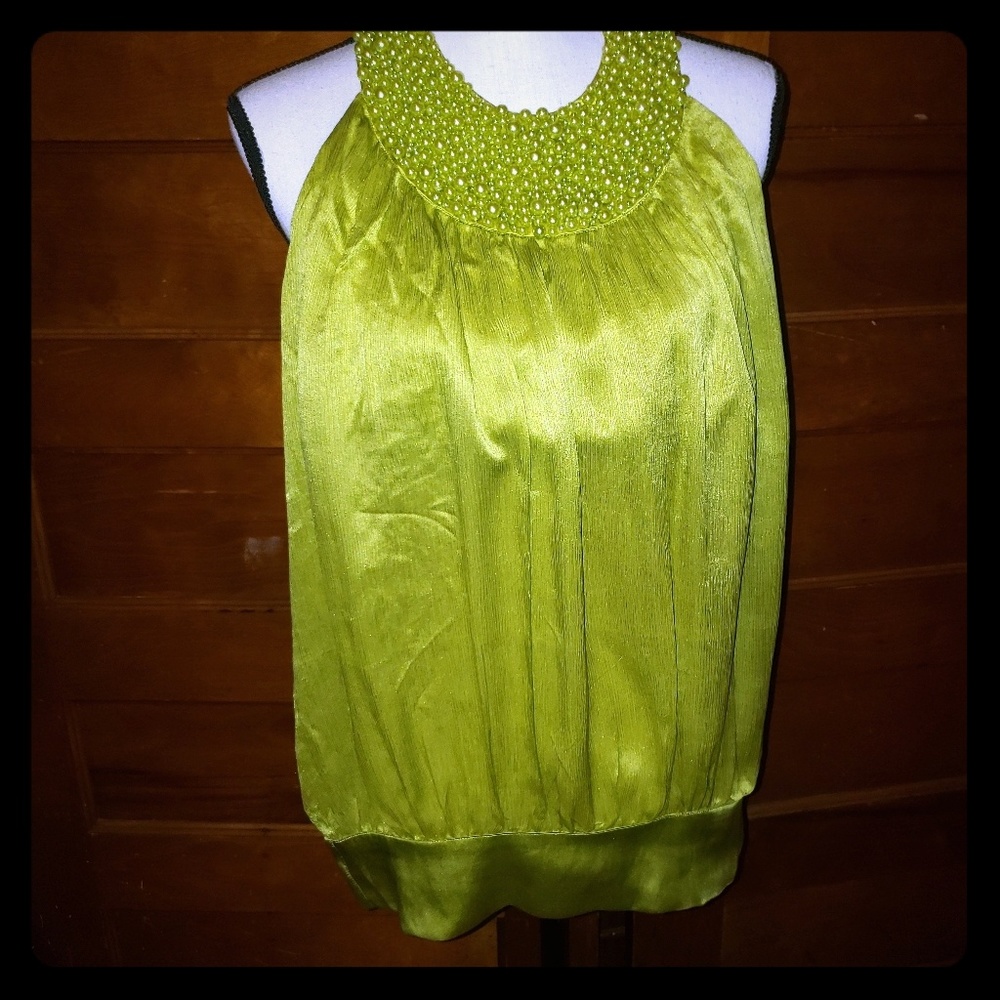 Classy pearl emblishesd halter top